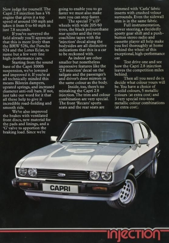 Ford Capri 2.8injection Brochure Scan - AutoShite - Autoshite