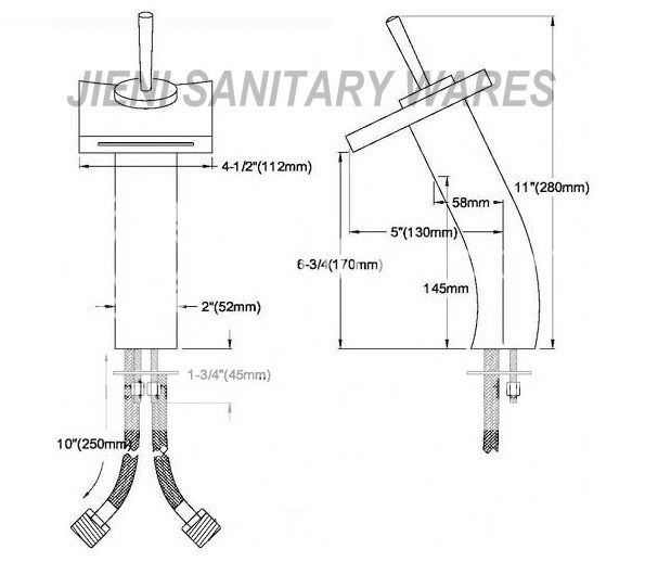   Waterfall Bathroom Sink Lav Vessel Faucet mixer tap JN7000  