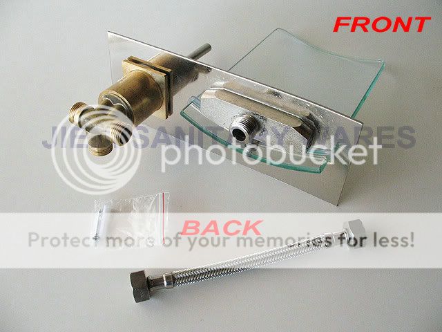   brushed & Glass Waterfall Faucet Spout Mixer Tap 4 bathtub PK 8210K