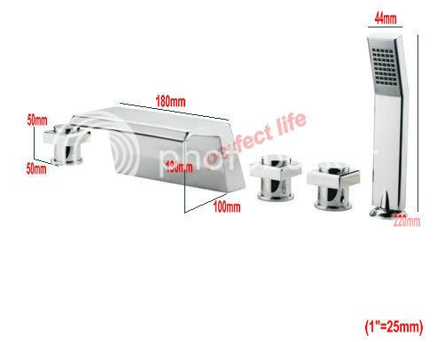   waterfall Chrome bathtub faucet mixer tap 4 shower set PL8837k  