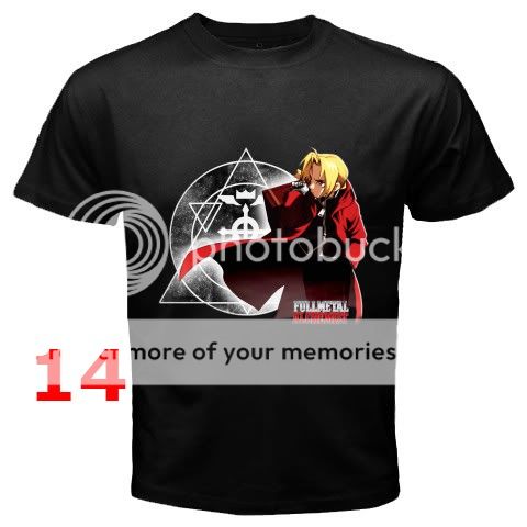 FULL METAL ALCHEMIST BLACK T SHIRT (16 DESIGN)  