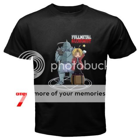 FULL METAL ALCHEMIST BLACK T SHIRT (16 DESIGN)  