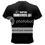 NEW SUPER MARIO BROS WII BLACK T SHIRT #2 (9 DESIGN)  