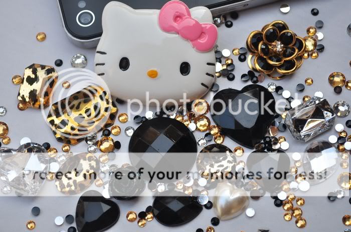   Kit Hello Kitty Leopard Black Bling Case Cover For I Phone 4 4G 4S HTC